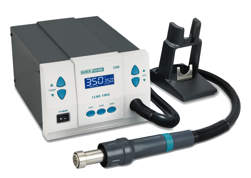 картинка Quick 861DE ESD Lead Free (1300 Вт). Термовоздушная паяльная станция являющийся официальным дистрибьютором в России 