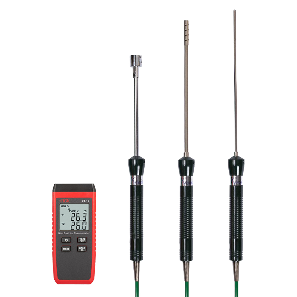 картинка RGK CT-12 (TR-10A/TR-10S/TR-10W). Термометр с зондом температуры воздуха TR-10A, поверхностным зондом TR-10S и погружным зондом температуры TR-10W являющийся официальным дистрибьютором в России 