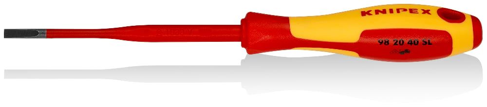 картинка KNIPEX KN-982040SL. Отвертка шлицевая VDE являющийся официальным дистрибьютором в России 
