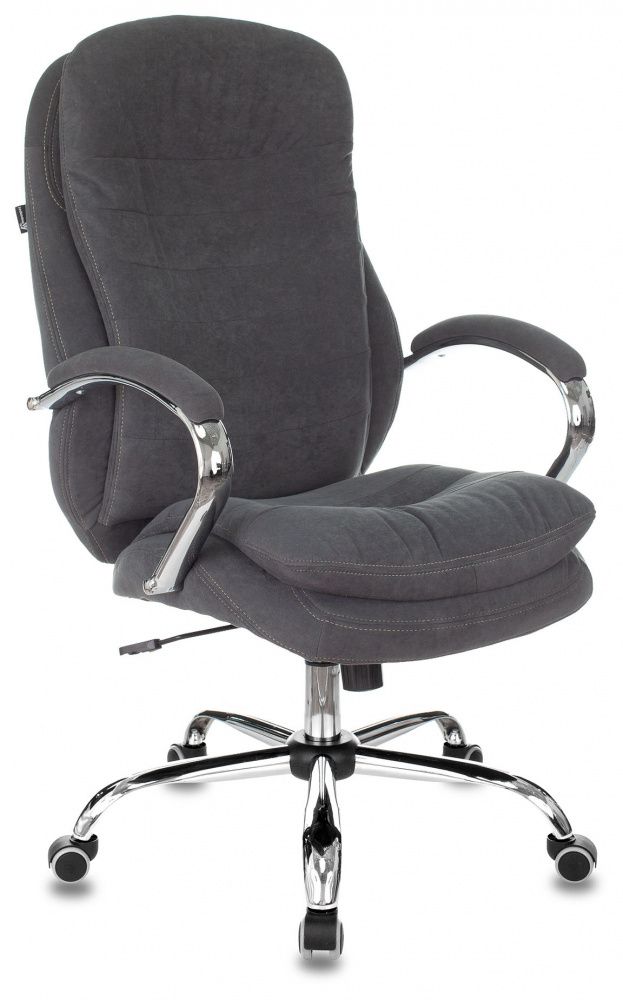 картинка Бюрократ T-9950SL (1644603). Кресло руководителя, цвет Fabric серый Alfa 44 крестов. металл хром являющийся официальным дистрибьютором в России 