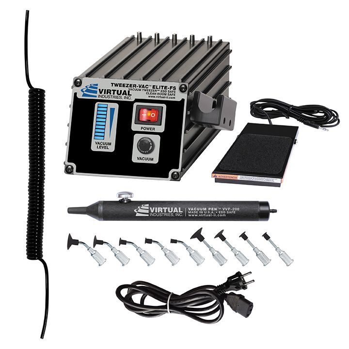 картинка VIRTUAL TV-1500-ELITE-FS-220 (ESD, 220В). Вакуумный пинцет с комплектом игл-насадок Buna-N являющийся официальным дистрибьютором в России 