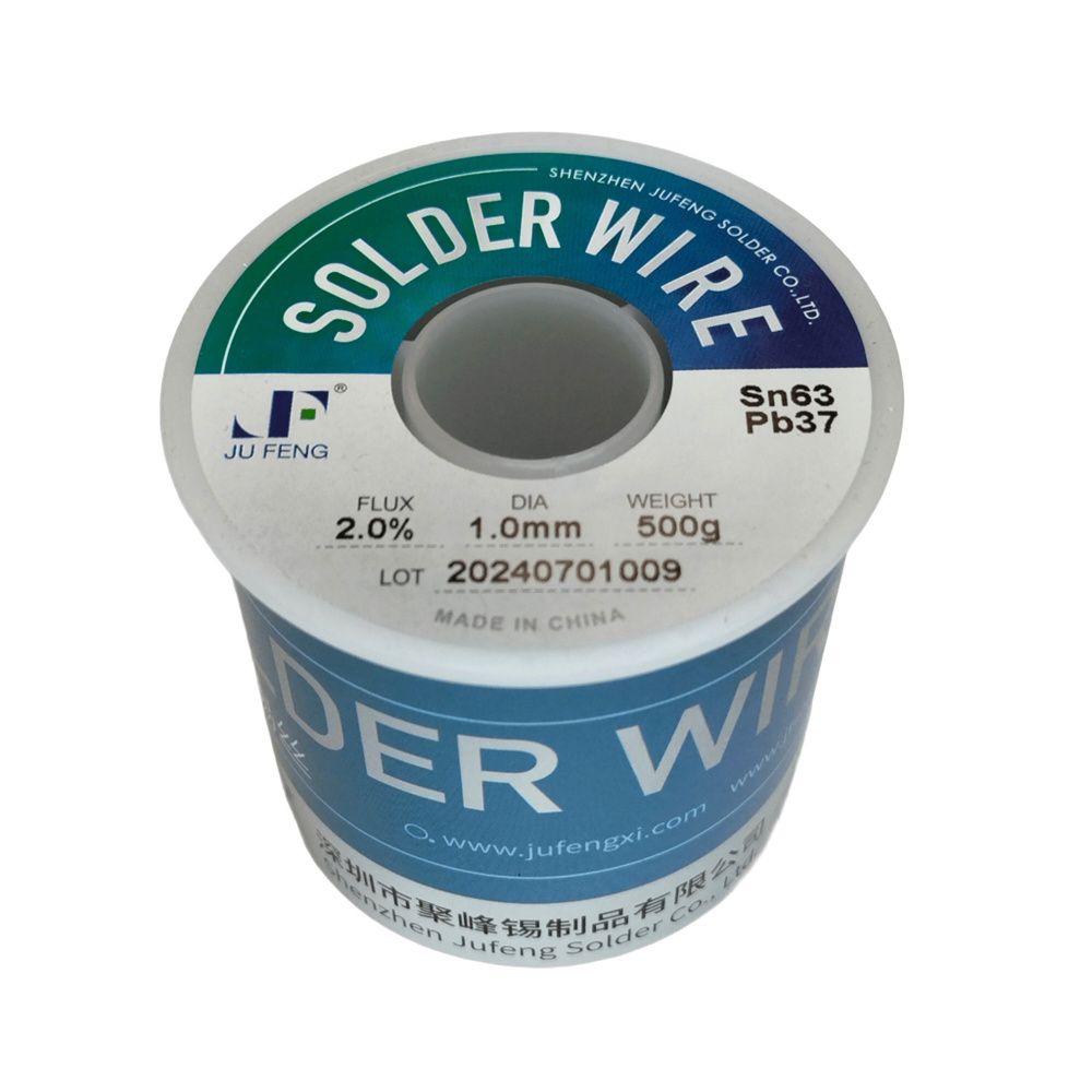 картинка Jufeng Sn63Pb37 2% 500gm 1mm. Припой проволочный 1мм с флюсом 2% являющийся официальным дистрибьютором в России 
