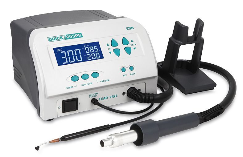 картинка Quick 855PG ESD (1300 Вт). Термовоздушная паяльная станция являющийся официальным дистрибьютором в России 