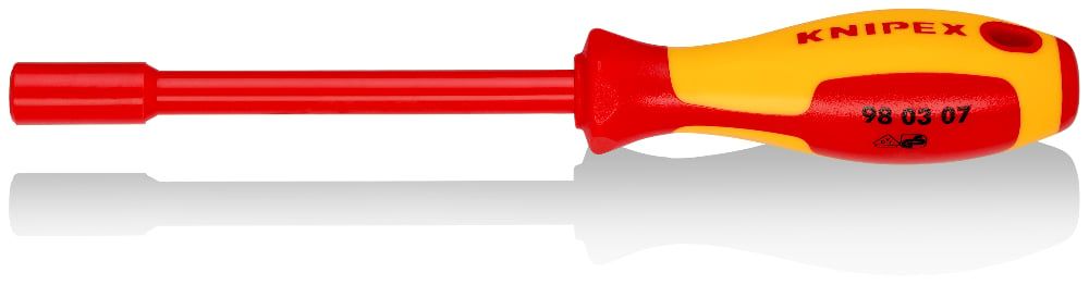 картинка KNIPEX KN-980307. Торцовый ключ с отверточной ручкой диэлектрический являющийся официальным дистрибьютором в России 
