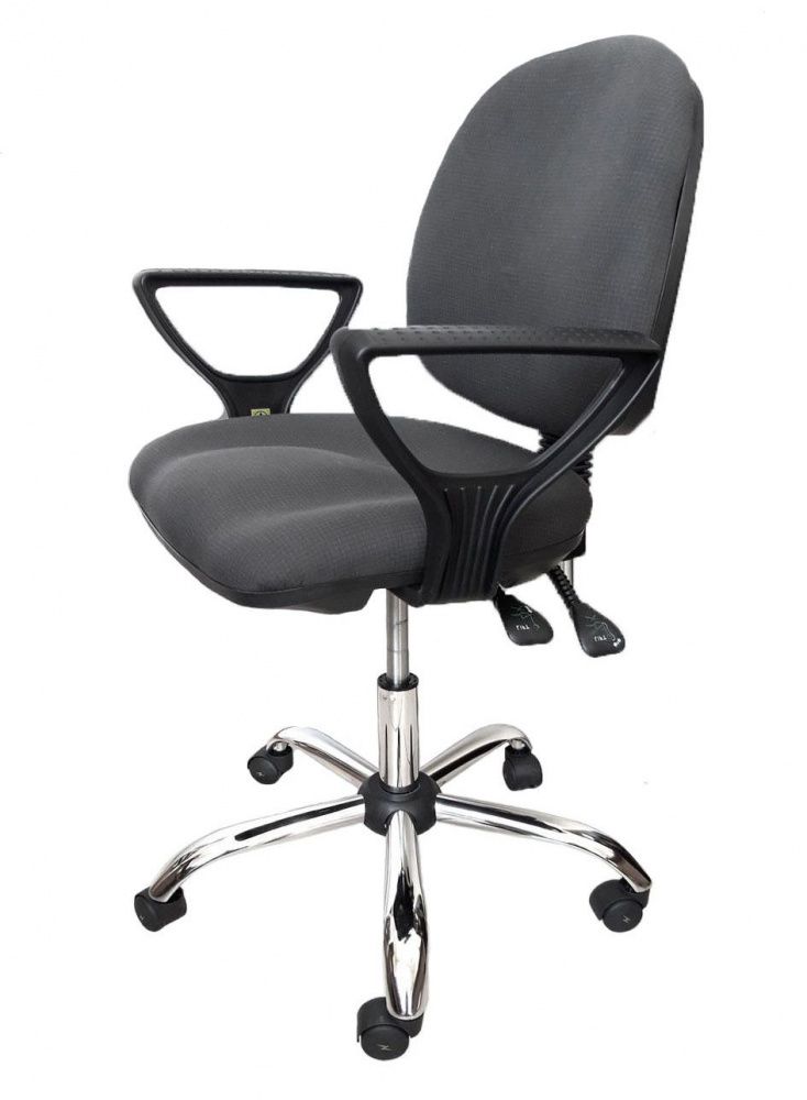 картинка ELK-F02 A ESD. Стул антистатический тканевый лабораторный являющийся официальным дистрибьютором в России 