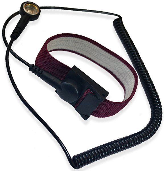 картинка ELK-1107-2. Браслет антистатический тканевый, кнопка 10 мм являющийся официальным дистрибьютором в России 