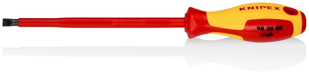 картинка KNIPEX KN-982080. Отвертка шлицевая VDE являющийся официальным дистрибьютором в России 