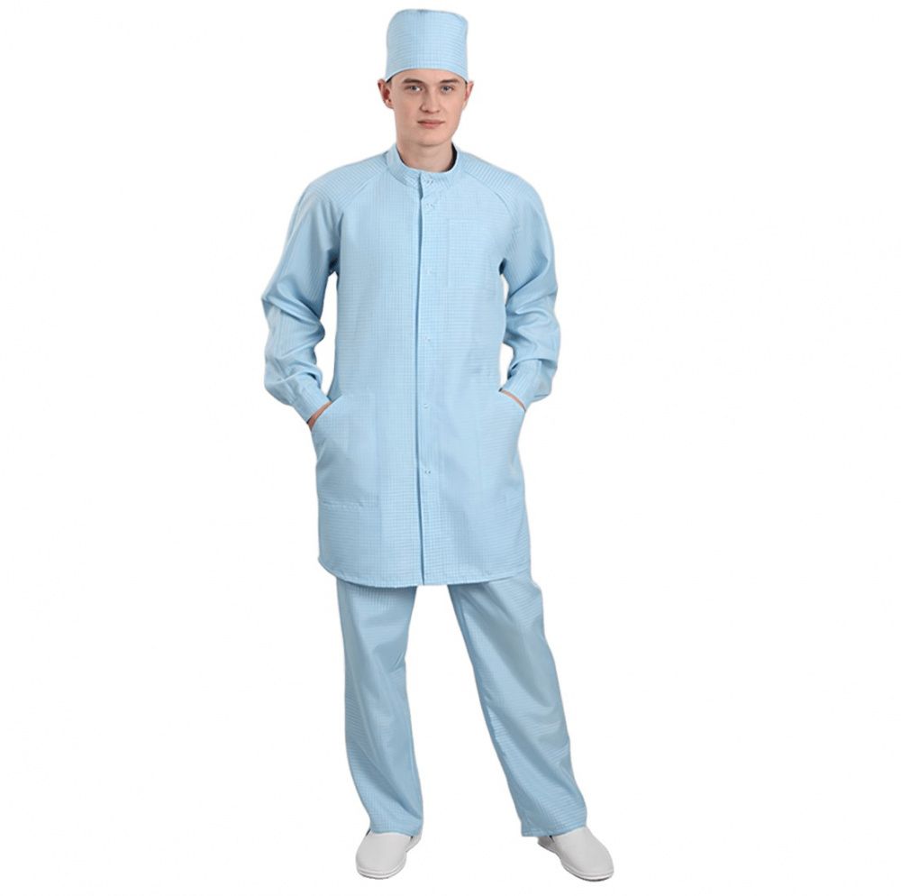 картинка ELK Б-247У. Халат антистатический укороченный мужской являющийся официальным дистрибьютором в России 