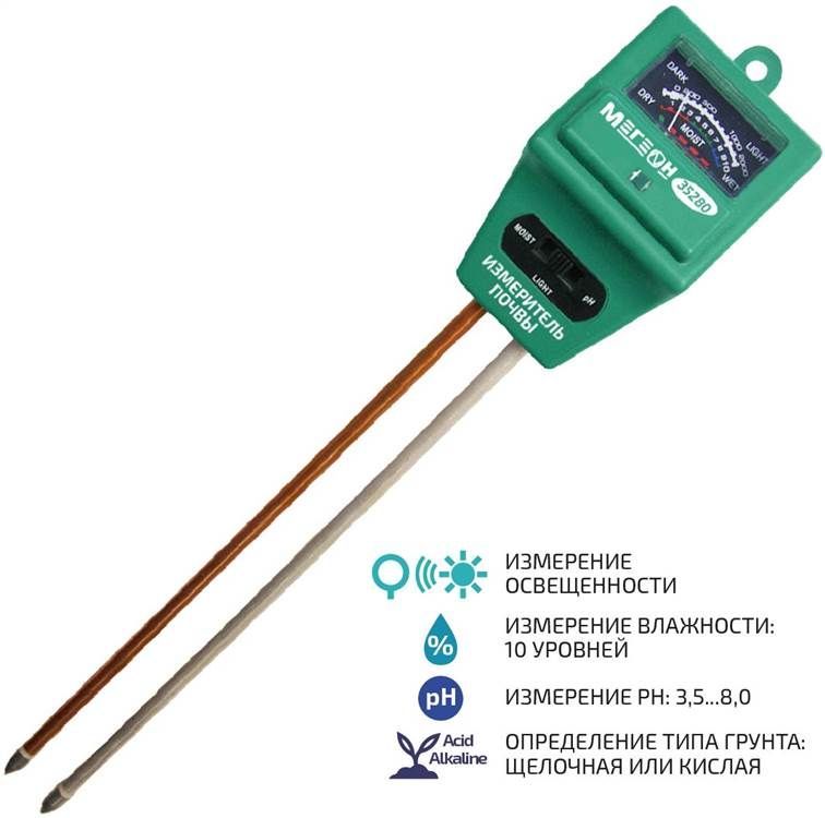 картинка МЕГЕОН 35280. Измеритель кислотности почвы являющийся официальным дистрибьютором в России 