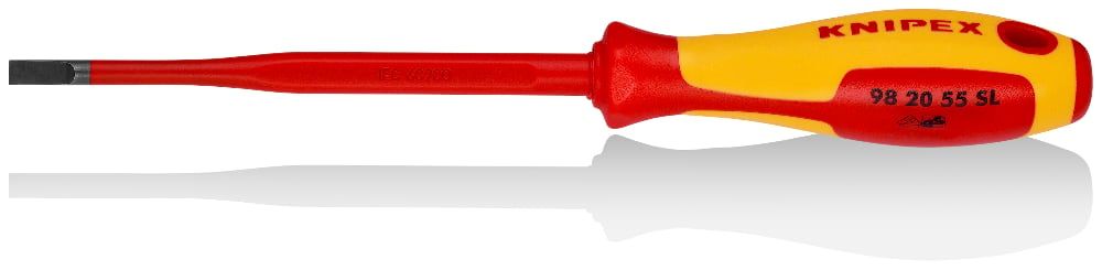 картинка KNIPEX KN-982055SL. Отвертка шлицевая VDE являющийся официальным дистрибьютором в России 