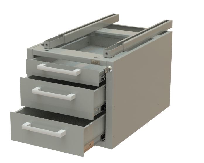 картинка Teras D3-49.35.49/H. Подвесная тумба на 3 ящика c уменьшенной глубиной 490×354×490 мм являющийся официальным дистрибьютором в России 