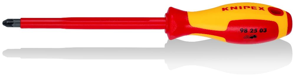 картинка KNIPEX KN-982503. Отвёртка крестовая Pozidriv VDE являющийся официальным дистрибьютором в России 