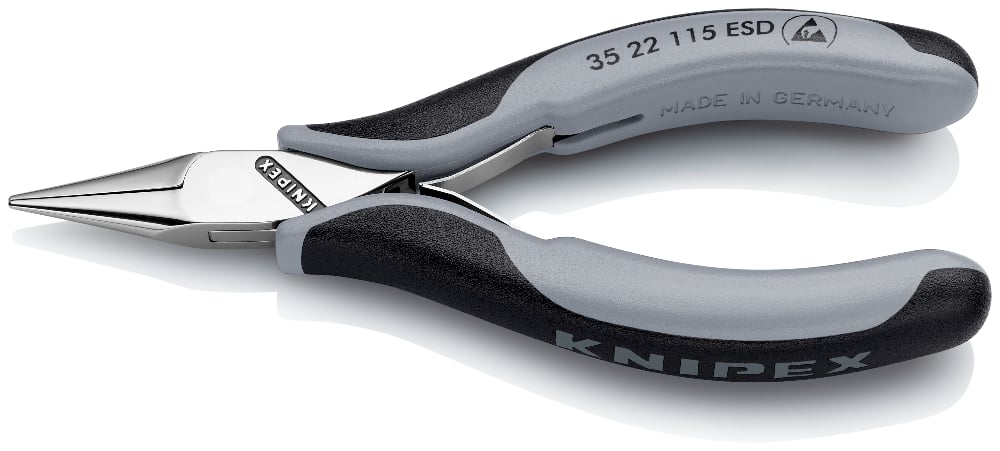 картинка KNIPEX KN-3522115ESD. Узкогубцы антистатические являющийся официальным дистрибьютором в России 