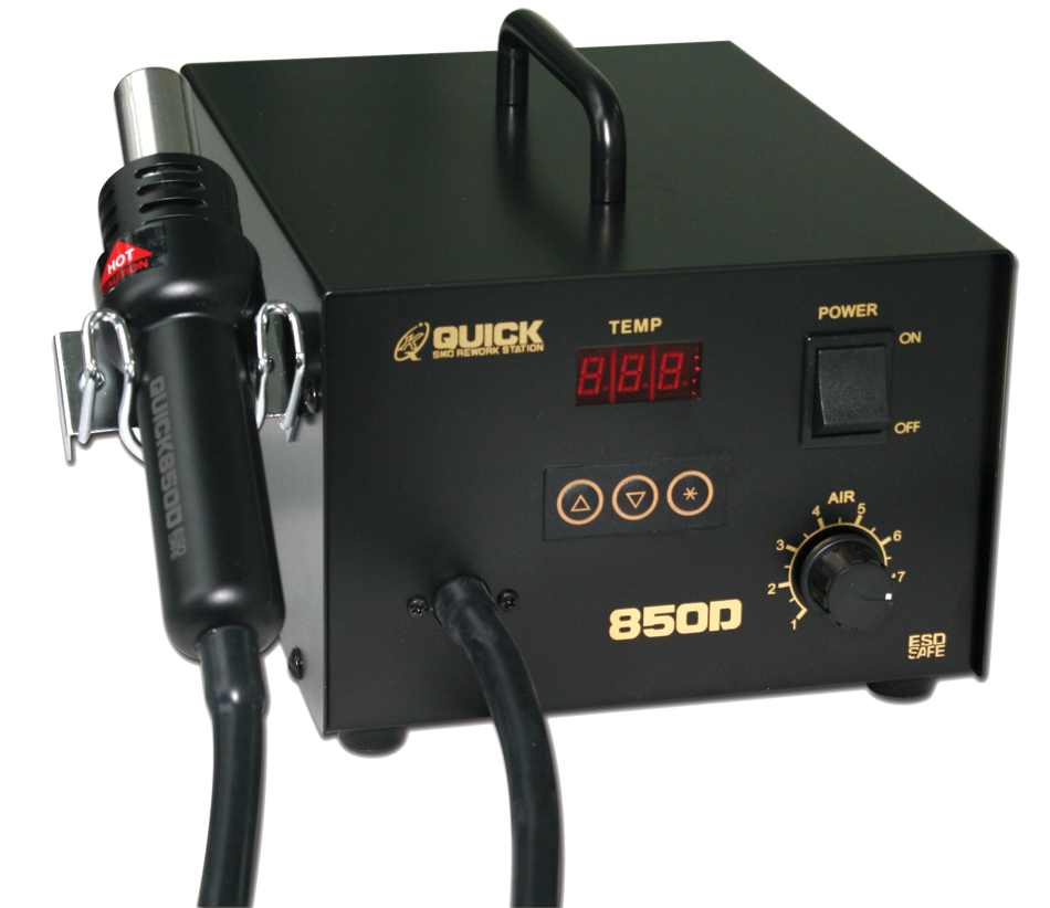 картинка Quick 850D ESD (320 Вт). Термовоздушная паяльная станция являющийся официальным дистрибьютором в России 