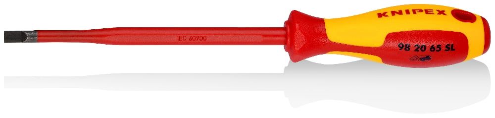 картинка KNIPEX KN-982065SL. Отвертка шлицевая VDE являющийся официальным дистрибьютором в России 