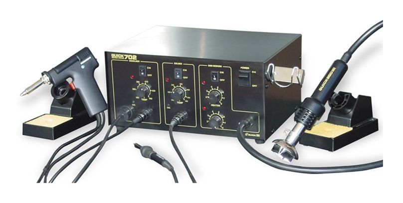 картинка Quick 702 ESD (500 Вт). Трехканальная паяльная станция являющийся официальным дистрибьютором в России 