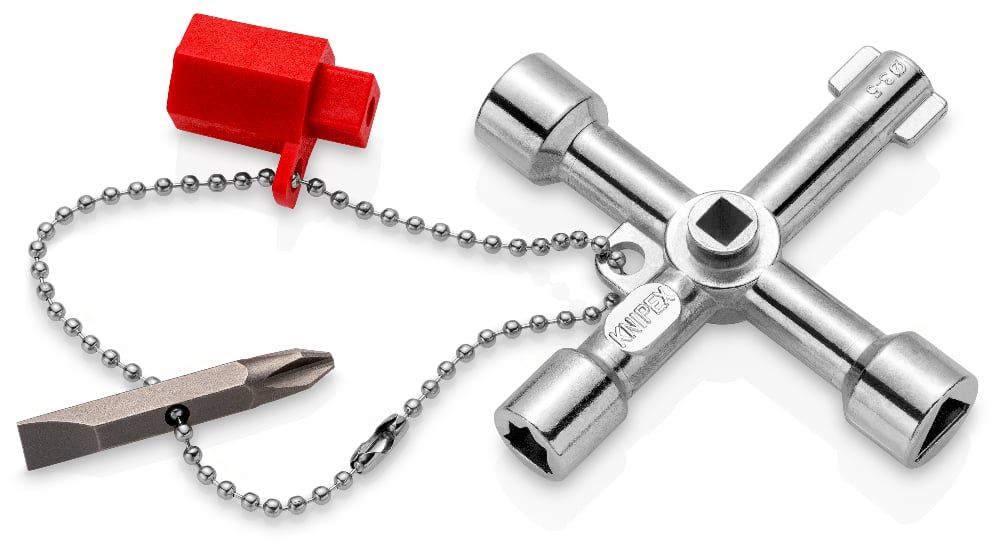 картинка KNIPEX KN-001103. Ключ для электрошкафов с битой и переходником являющийся официальным дистрибьютором в России 