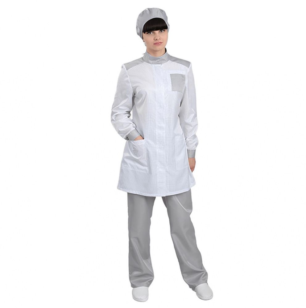 картинка ELK Б-241У. Халат антистатический укороченный женский являющийся официальным дистрибьютором в России 