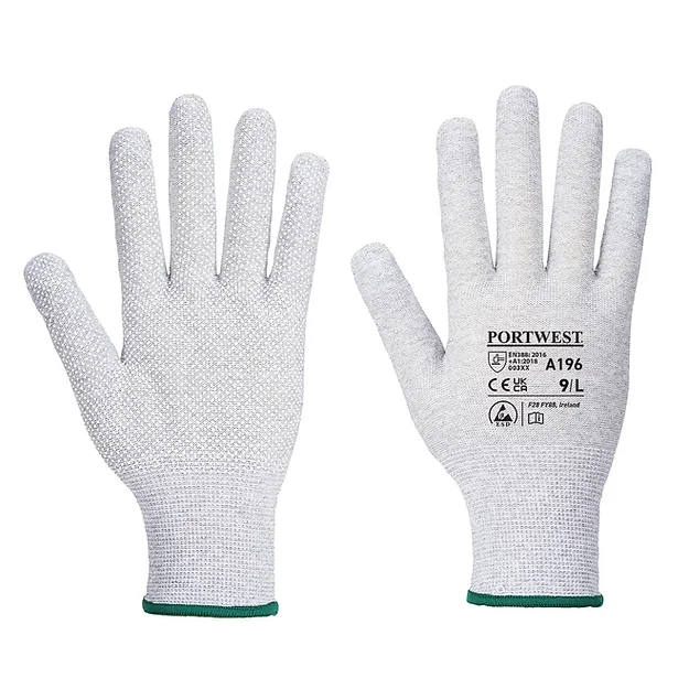 картинка Portwest A196. Антистатические перчатки с микроточками являющийся официальным дистрибьютором в России 