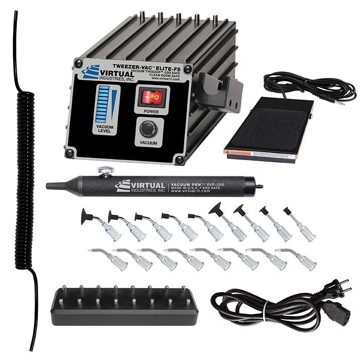 картинка VIRTUAL TV-1500-ELITE-FS-SP8-BD-220 (ESD, 220В). Вакуумный пинцет с комплектом игл-насадок Buna-N являющийся официальным дистрибьютором в России 