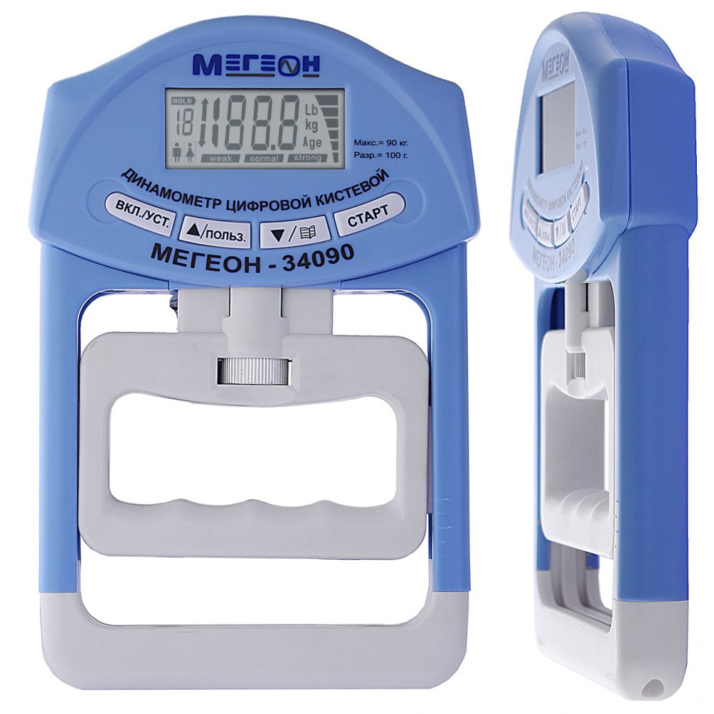 картинка МЕГЕОН 34090. Кистевой динамометр цифровой являющийся официальным дистрибьютором в России 