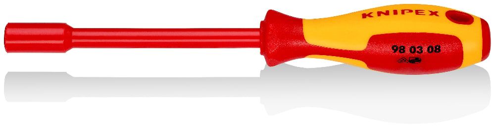 картинка KNIPEX KN-980308. Торцовый ключ с отверточной ручкой диэлектрический являющийся официальным дистрибьютором в России 