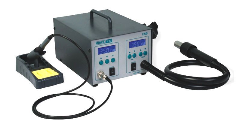 картинка Quick 712 ESD Lead Free (1100 Вт). Двухканальная паяльная станция являющийся официальным дистрибьютором в России 
