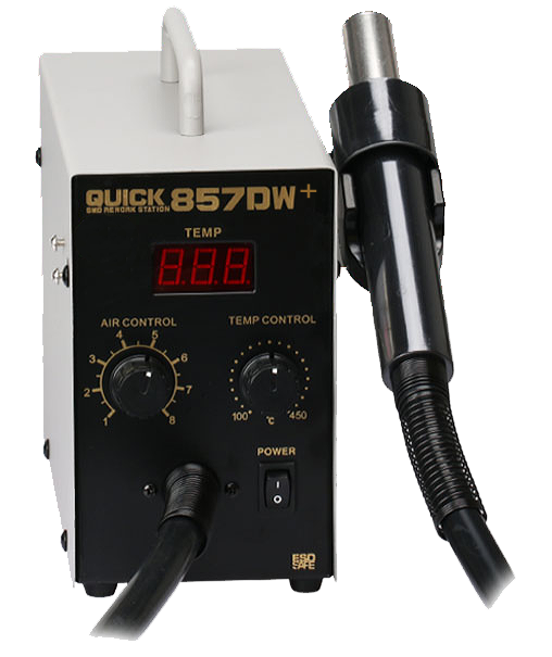 картинка Quick 857DW+ ESD (580 Вт). Термовоздушная паяльная станция являющийся официальным дистрибьютором в России 