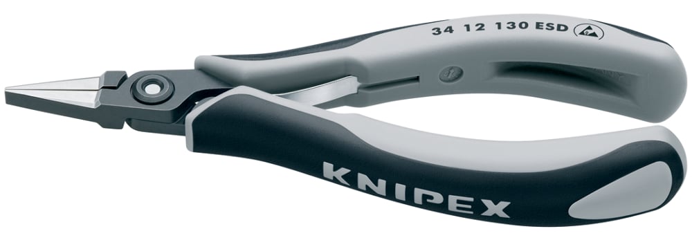 картинка KNIPEX KN-3412130ESD. Прецизионные тонкогубцы антистатические являющийся официальным дистрибьютором в России 