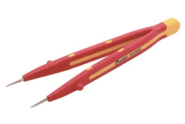 картинка ProsKit TZ-V302C. Пинцет прямой скругленный диэлектрический являющийся официальным дистрибьютором в России 